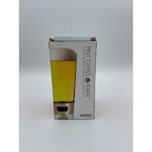 Asobu by Adnart Pint Beer Glass with Built-in Bottle Opener in Champagne Base